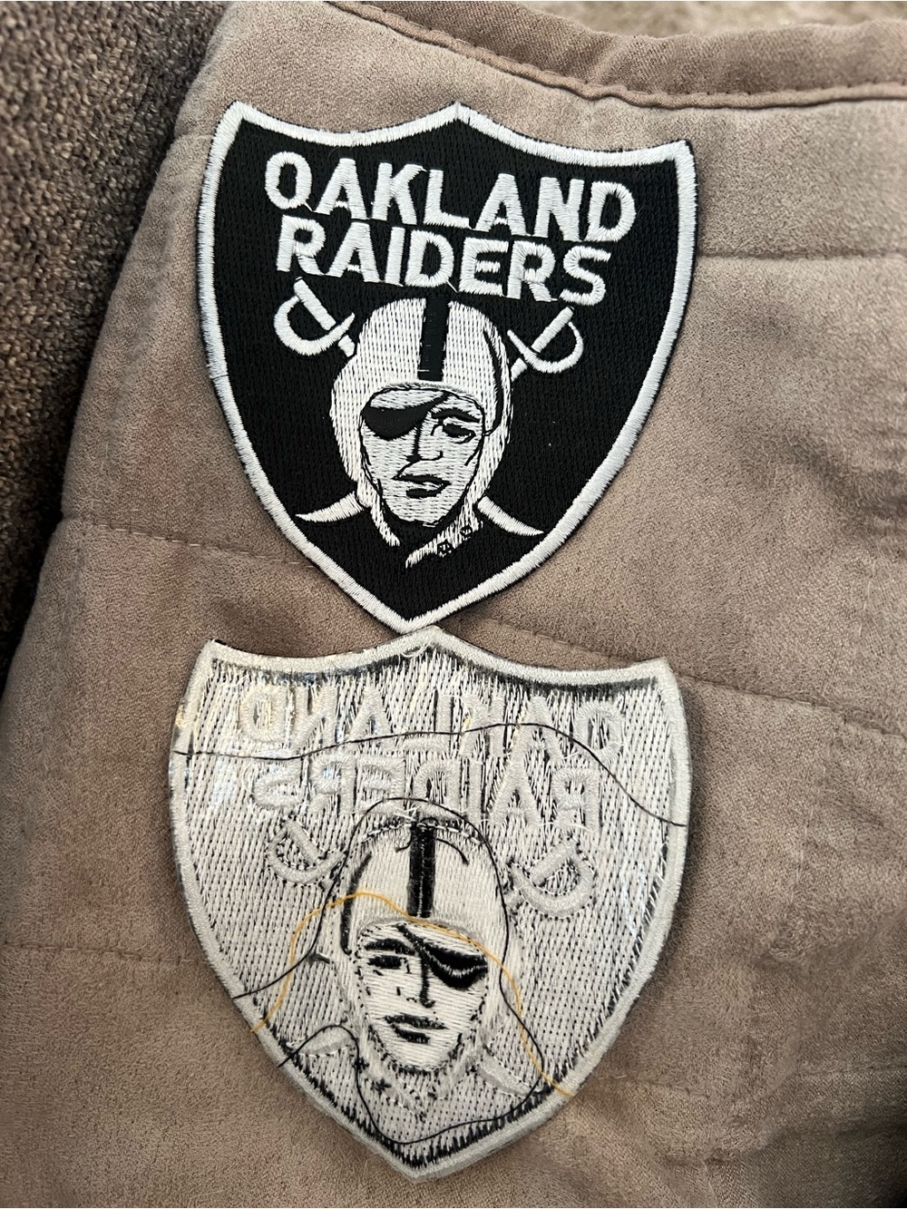 RARE Silver Border Oakland Raiders 3-Time Champions 4" Patch Vintage 90s